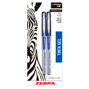 Boligrafo gel j roller le zebra, punto mediano 0,7 mm, azul, blister 2 piezas