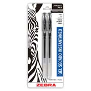 Boligrafo gel j roller rx zebra, punto fino 0,5 mm, negro, blister 2 pz