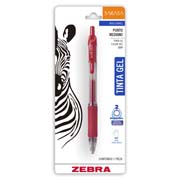 Bolígrafo gel retráctil sarasa zebra, punto medio 0.7 mm, rojo, blister 1 pz