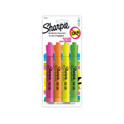 Resaltador Sharpie punta cincel 4 colores: rosa, naranja, amarillo y verde
