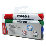 Marcador para pizarrón Kores, rojo, azul, verde y negro, con 4 piezas