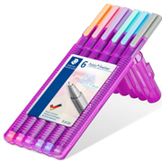 Rotulador Staedtler triplus fineliner colores pastel, estuche con 6 piezas