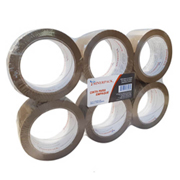 Cinta 174 de empaque TUK 48mm x 100m , color canela, con 6 piezas
