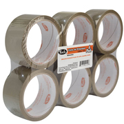 Cinta 182 de empaque TUK 48mm x 50m , color canela, con 6 piezas