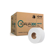 Papel Higiénico blanco Dalia, caja c/12 bobinas 200 m c/u jr