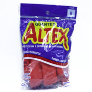 Guantes de hule Altex color rojo, N. 8 .