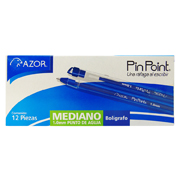 Bolígrafo mediano Pin Point 1.0 mm colorazul caja con 12 pzas