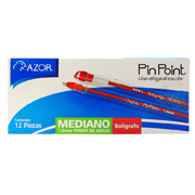 Bolígrafo mediano Pin Point 1.0 mm colorrojo caja con 12 pzas