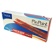 Bolígrafo fino Pin Point 0.7 mm color rojo caja con 12 pzas