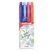 Bolígrafo fino de gel retráctil Uni-B all 0.7 mm colores surtidos 4 pzs