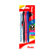 Bolígrafo Pentel ifeel-it, color negro, rojo y azul, blister con 3 piezas