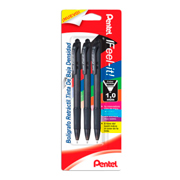 Bolígrafo Pentel feel it retráctil, color negro, blíster con 3 piezas