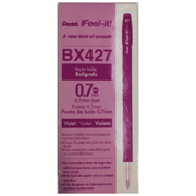 Bolígrafo Pentel feel it, punta 0.7 mm, color  violeta, con 12 piezas