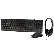 Kit teclado, mouse y diadema perfect mbrico negro