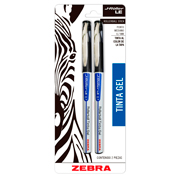 Boligrafo gel j roller le zebra, punto mediano 0,7 mm, negro, blister 2 piezas