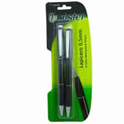 Lapicero HB Azor Twister 0.5 mm color negro blíster con 2 pzas
