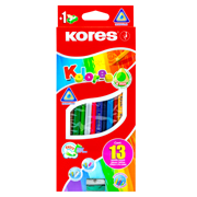 Colores triangulares KORES 13 piezas + 1sacapuntas