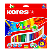 Colores triangulares KORES 26 piezas + 1sacapuntas