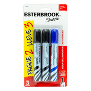 Marcador permanente Esterbrook blister con 2 marcadores negros + 1 marcador azul