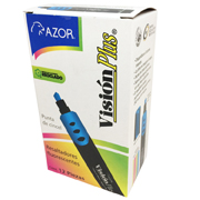 Resaltador de texto Vision Plus punta cincel 6 mm color azul caja con 12 pzas