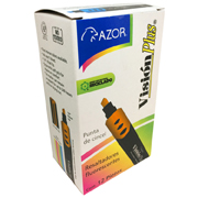 Resaltador de texto Vision Plus punta cincel 6 mm color naranja caja con 12 pzas
