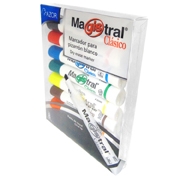 Marcador Magistral Clásico punta cincel 6 mm colores surtidos empaque con 8 pzas