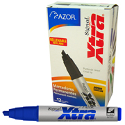 Marcador permanente Signal Xtra punta cincel 6 mm color azul caja con 12 pzas