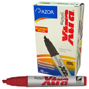 Marcador permanente Signal Xtra punta cincel 6 mm color rojo caja con 12 pzas