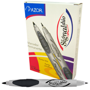 Marcador doble punta bala Signal Duo color negro caja con 12 piezas