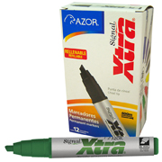 Marcador permanente Signal Xtra punta cincel 6 mm color verde caja con 12 pzas