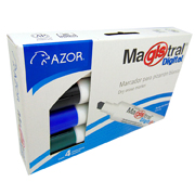 Marcador Magistral Digital punta cinc 6 mm colores surtidos empaque con 4 pzas