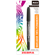 Marcadordoble punta mckie zebra, punta fina y extra fina, negro, blister 1 pieza