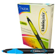 Resaltador de texto Vision Jr. punta cincel 4 mm color azul caja con 12 pzas