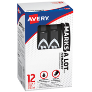 Marcador estándar permanente negro AVERYcon 12 piezas  marks-a-lot