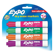 Marcadores para pizarron Expo fashion blíster con 4 marcadores colores surtidos