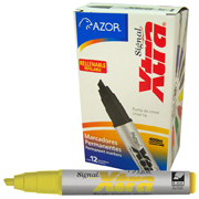 Marcador permanente Signal Xtra punta ncel 6 mm amarillo caja con 12 pzas