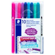 Marcador Mágico Staedtler borrable de doble punta, estuche con 10 piezas