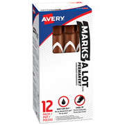 Marcador grande permanente café AVERY con 12 piezas  marks-a-lot