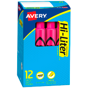 Resaltador Hi-Liter rosa 12 piezas AVERYcolor rosa