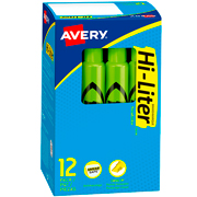 Resaltador Hi-Liter verde 12 piezas AVERY color verde