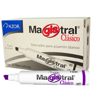 Marcador Magistral Clásico punta cincel 6 mm color violeta caja con 12 pzas