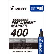 Marcador permanente 400 Pilot punta cincel, color azul, caja con 12 piezas