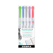 Marcador mildliner zebra, colores fríos,estuche 5 piezas