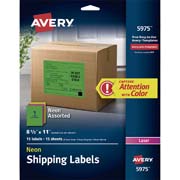 Etiqueta tecnología laser AVERY colores neon