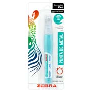 Corrector liquido tipo pluma zebra, punto 0.8 mm, colores surtidos, blister 1 pz