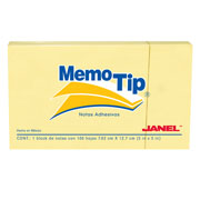 Notas Adhesivas Memo Tip amarillo 3x5 pulg  de 7.62cm x 12.7cm 1 block  con 100