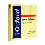 Notas adhesivas Oxford color amarillo 3'x 3' block con 100 hojas