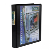 Carpeta panorámica con cristal Kinera carta de 1' herraje 'O' color negro