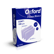 Folder manila Oxford carta color crema ceja 1/2 caja con 100 pzas