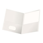Folder con doble solapa Oxford carta color blanco caja con 25 pzas